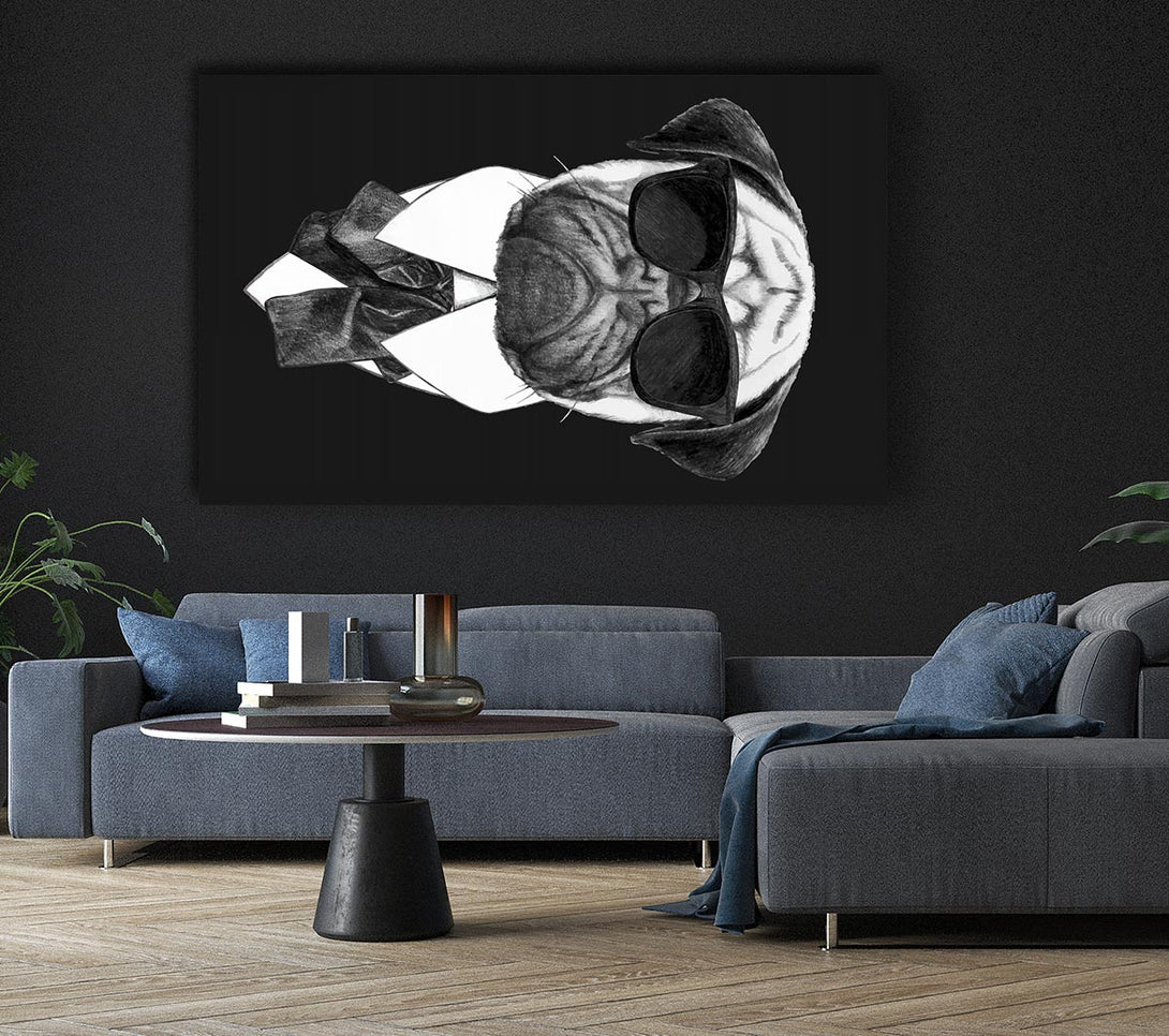 Picture of Mafia Pug Dog Canvas Print Wall Art