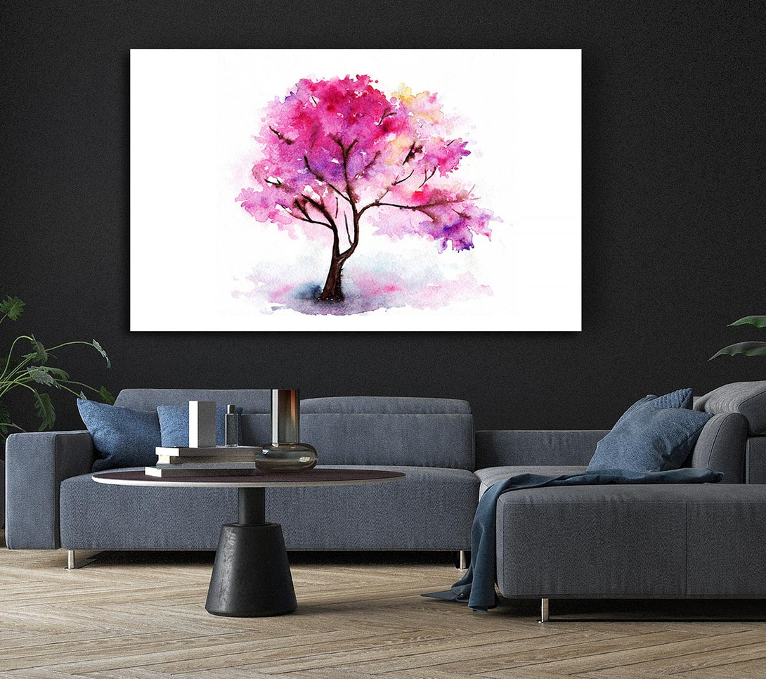 Picture of Pink Lonesome Tree Canvas Print Wall Art