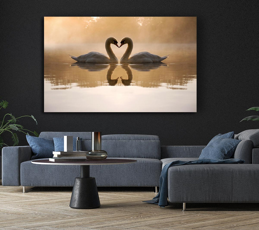 Picture of Swan Lake Love Canvas Print Wall Art