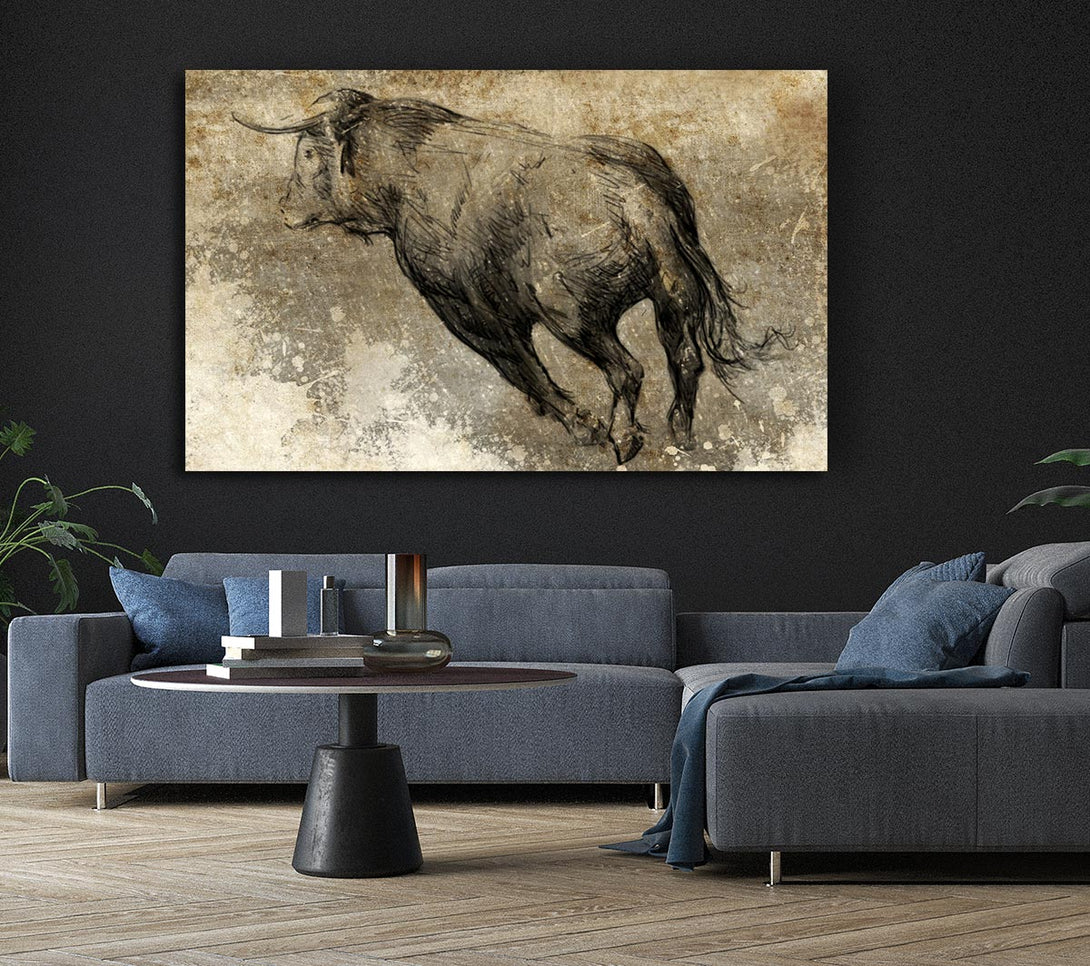 Picture of Bull Run Canvas Print Wall Art