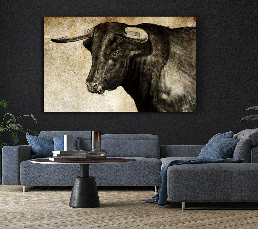 Picture of Bull Horns Canvas Print Wall Art