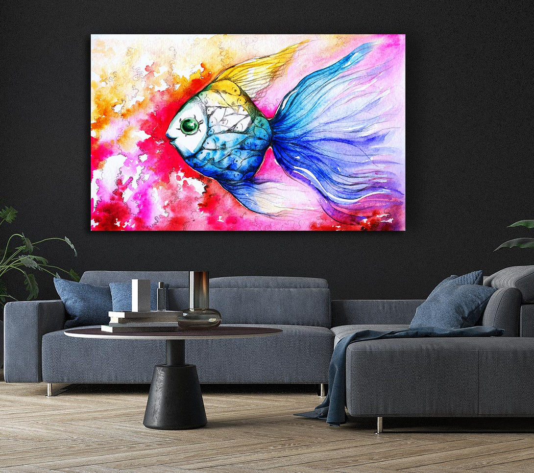 Picture of MultiColoured Fish Canvas Print Wall Art