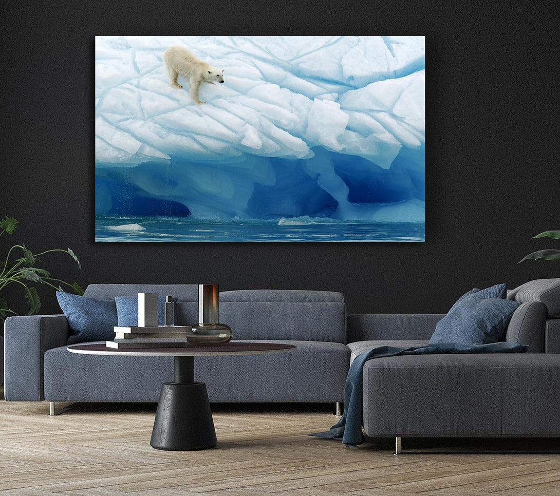 Picture of Polar Bear Ice Canvas Print Wall Art