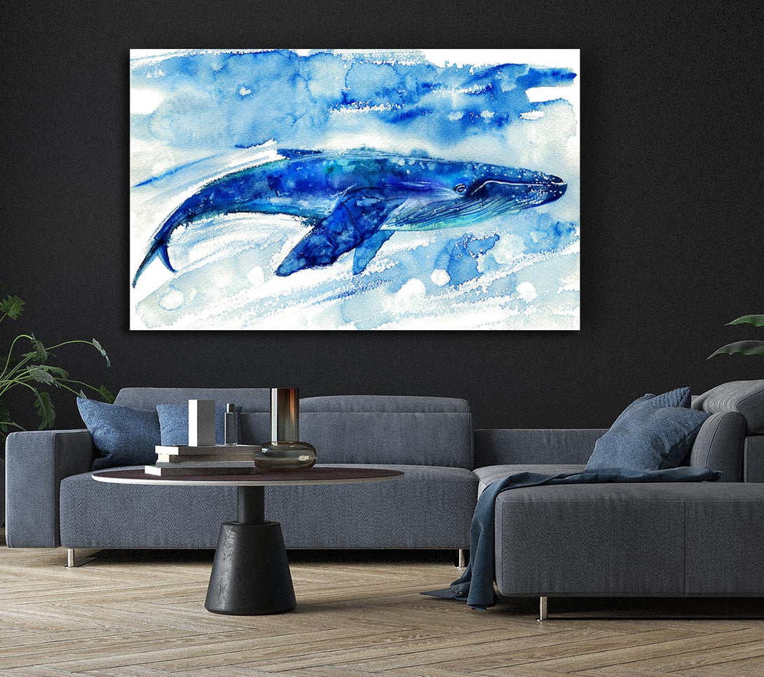 Picture of Whale Painting Canvas Print Wall Art