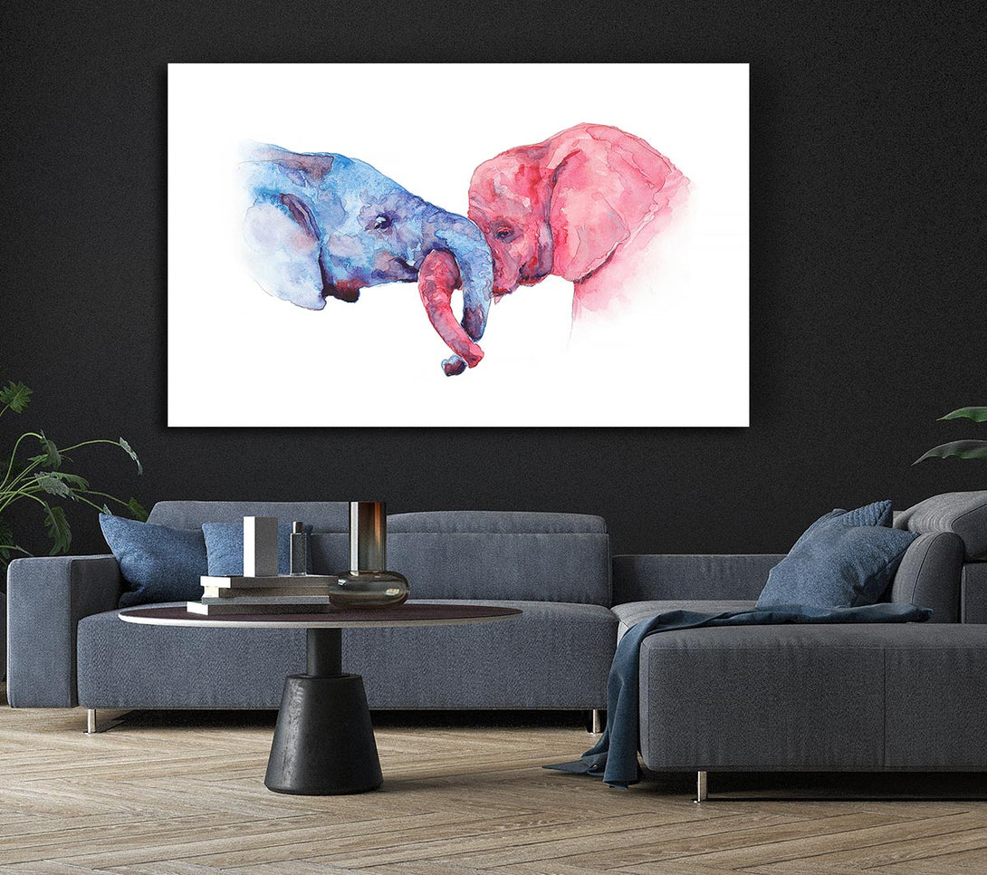 Picture of Elephant Trunk love Canvas Print Wall Art