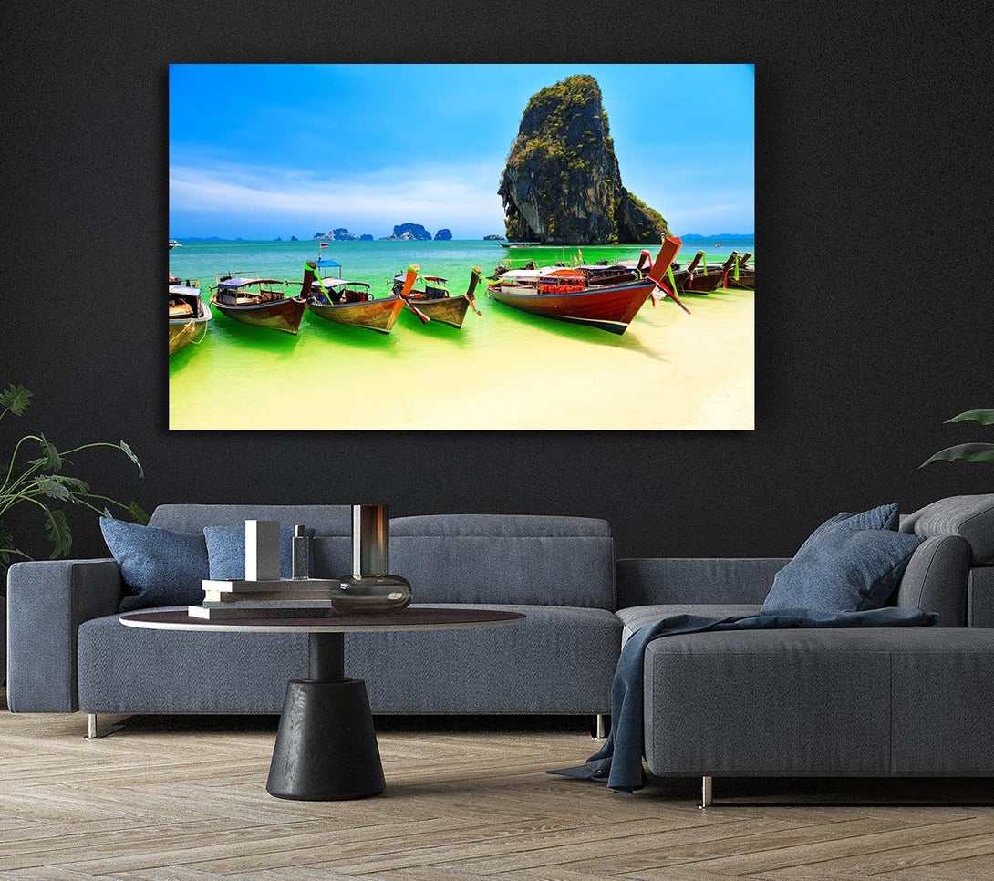 Picture of Thailand Boats Canvas Print Wall Art