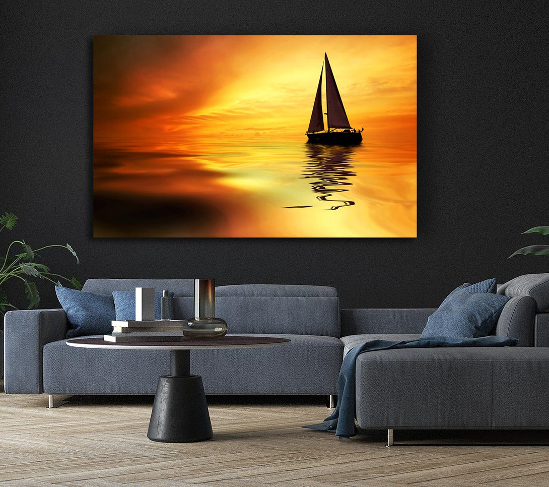 Picture of Sailboat Sunset 1 Canvas Print Wall Art