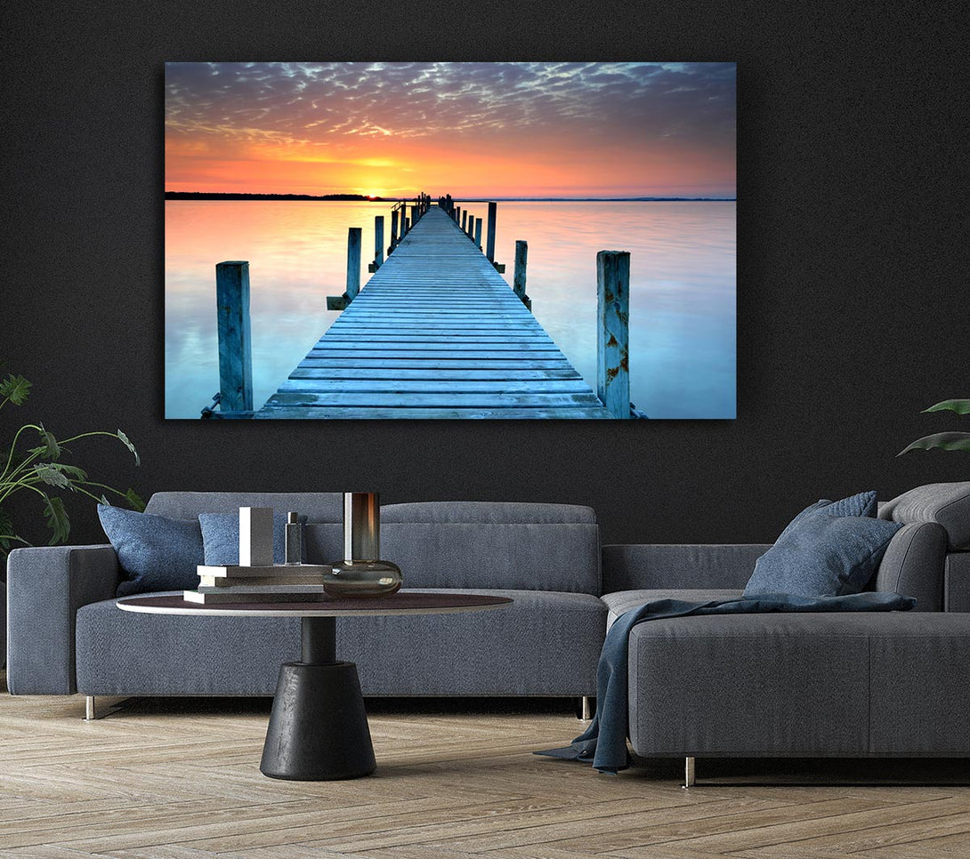 Picture of Peaceful Boardwalk Skies Canvas Print Wall Art