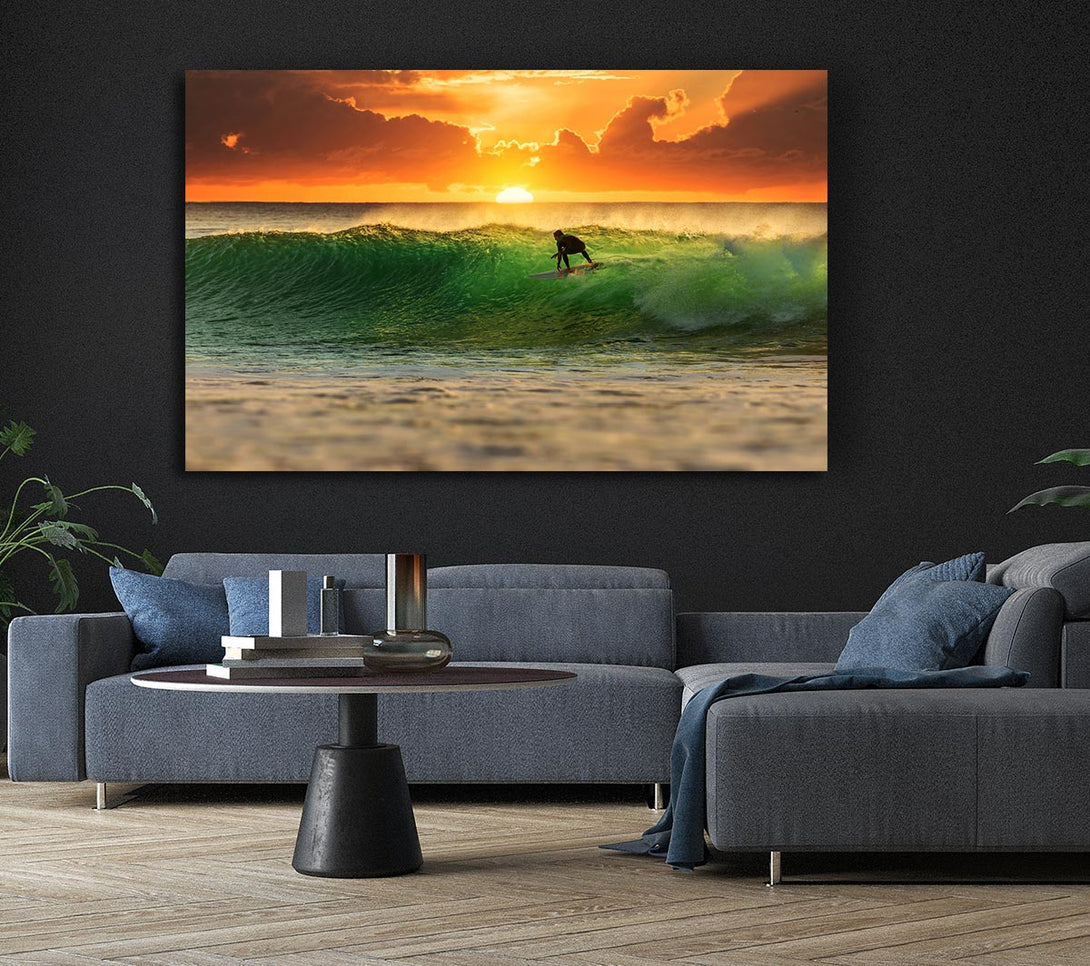 Picture of Surfer Sunset Canvas Print Wall Art