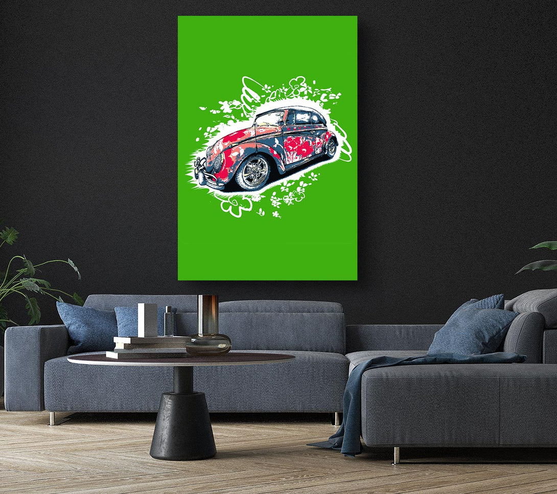 Picture of Flower Power VW Beetle Canvas Print Wall Art