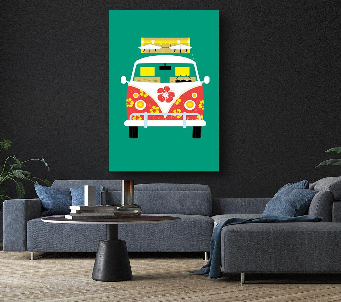 Picture of VW Camper Van Hippy Canvas Print Wall Art