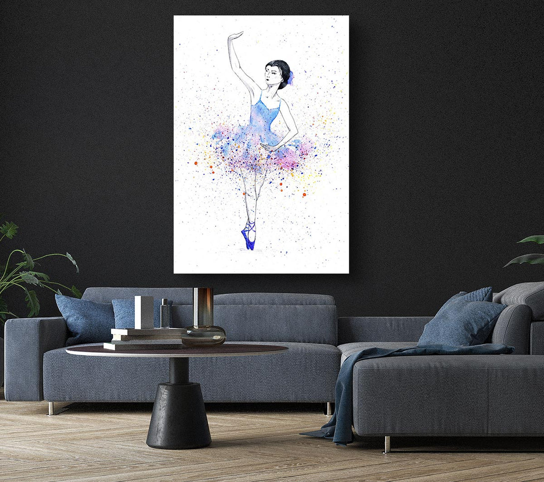 Picture of Blue Pink Ballerina 5 Canvas Print Wall Art