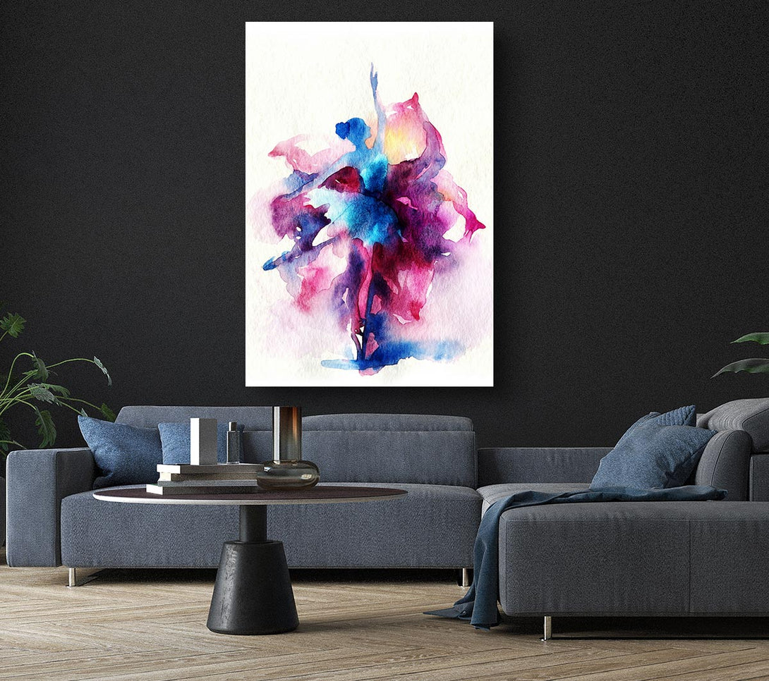 Picture of Blue Pink Ballerina 7 Canvas Print Wall Art