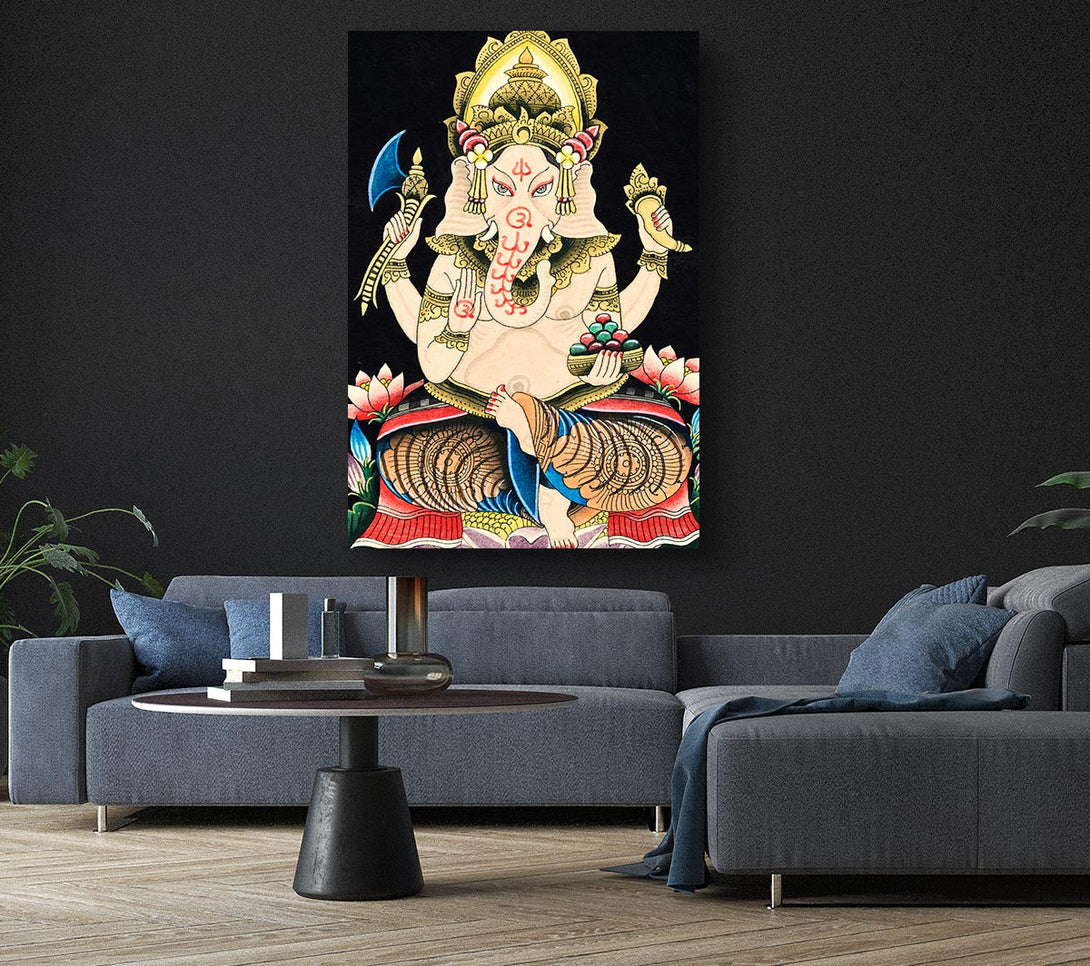 Picture of Hindu God Ganesha 2 Canvas Print Wall Art