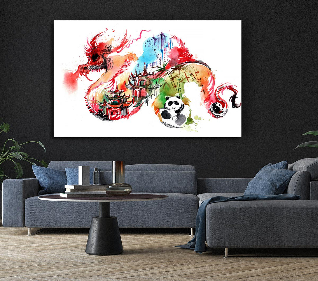 Picture of The Life In A Chinese Dragon Canvas Print Wall Art