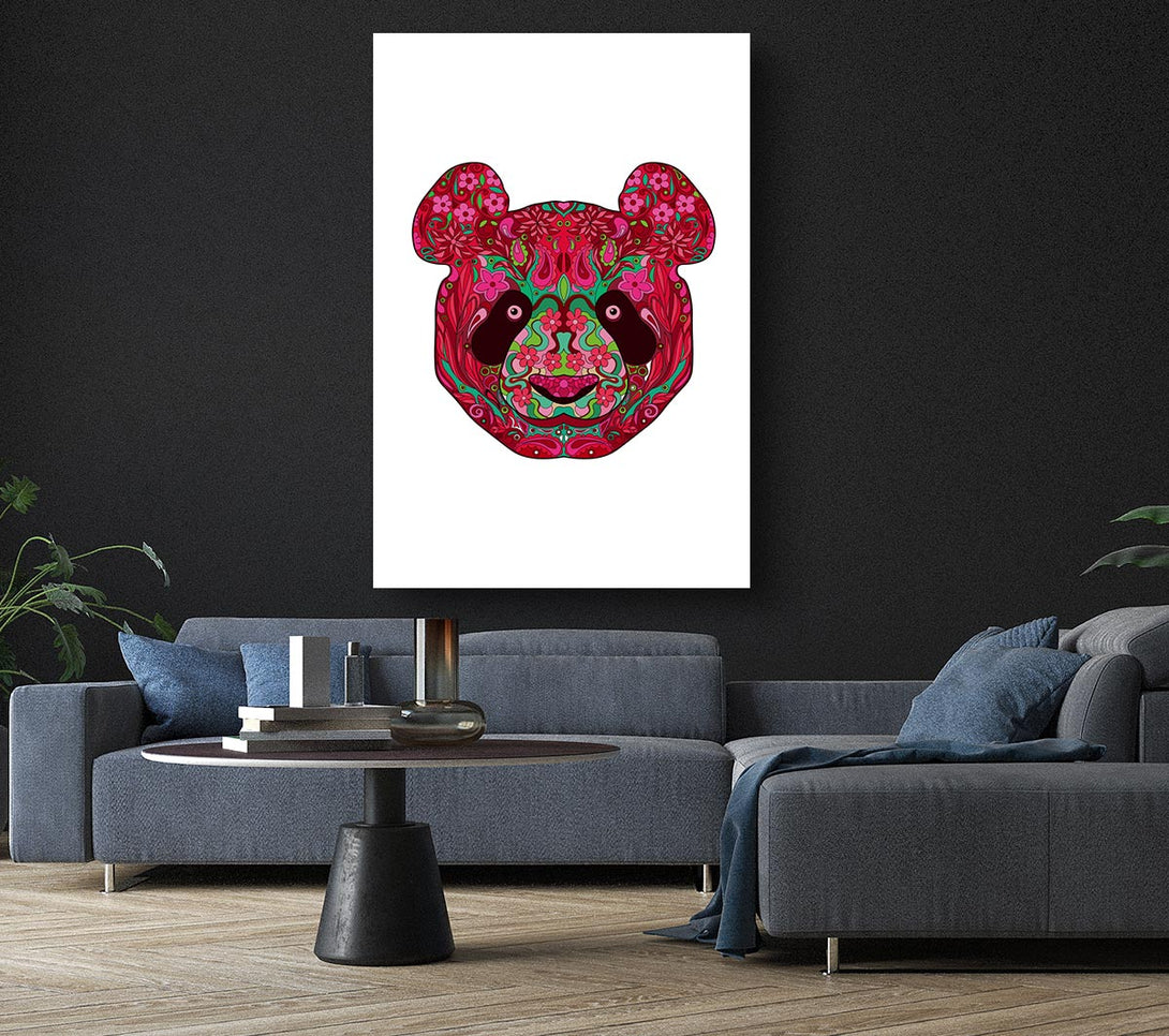 Picture of Flower Panda Canvas Print Wall Art