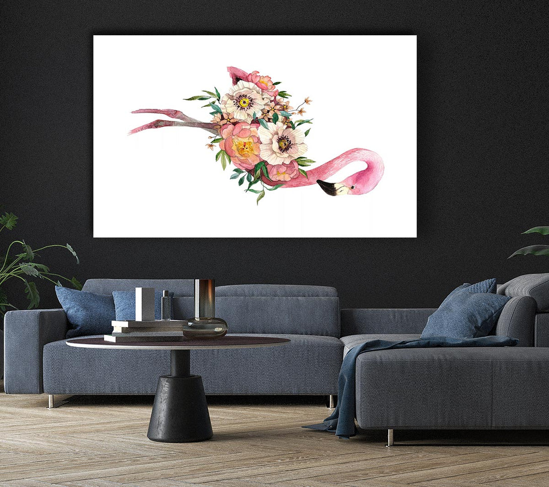 Picture of Flamingo Flower Body Canvas Print Wall Art