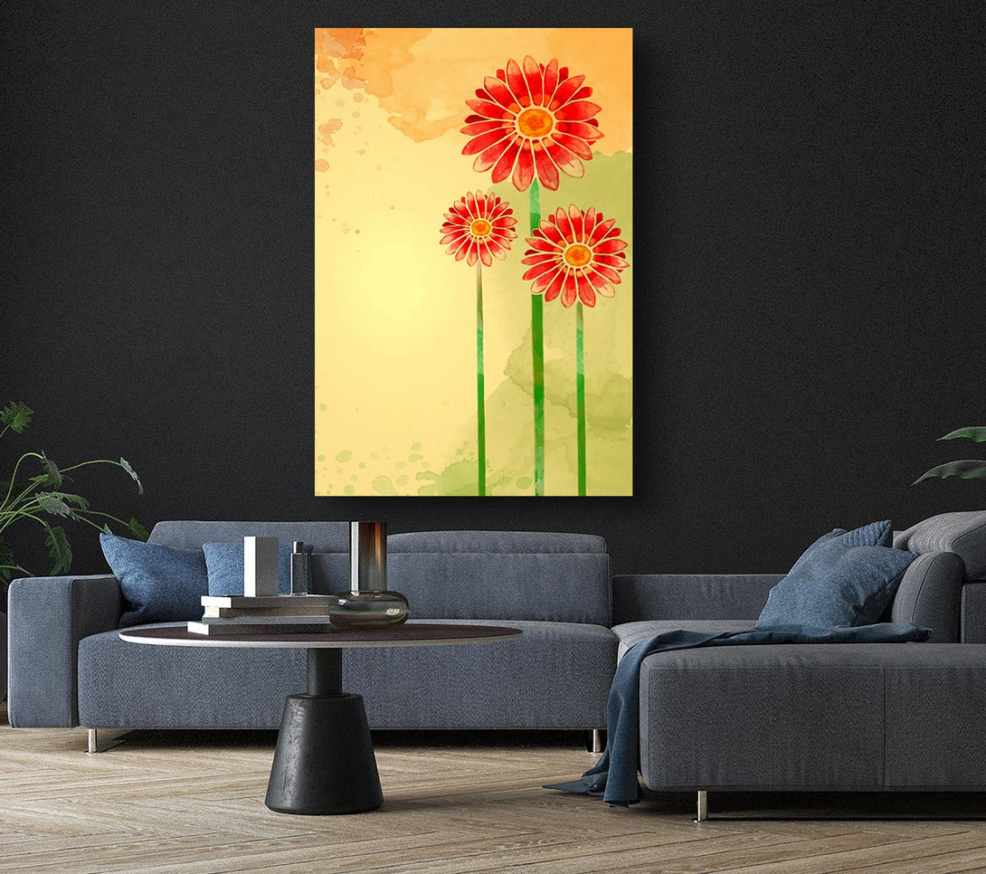 Picture of Trio Of Daisies Canvas Print Wall Art