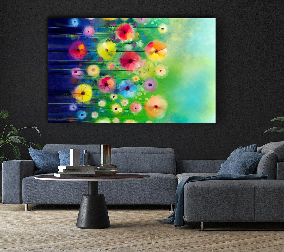 Picture of Psychedelic Flower Garden Canvas Print Wall Art