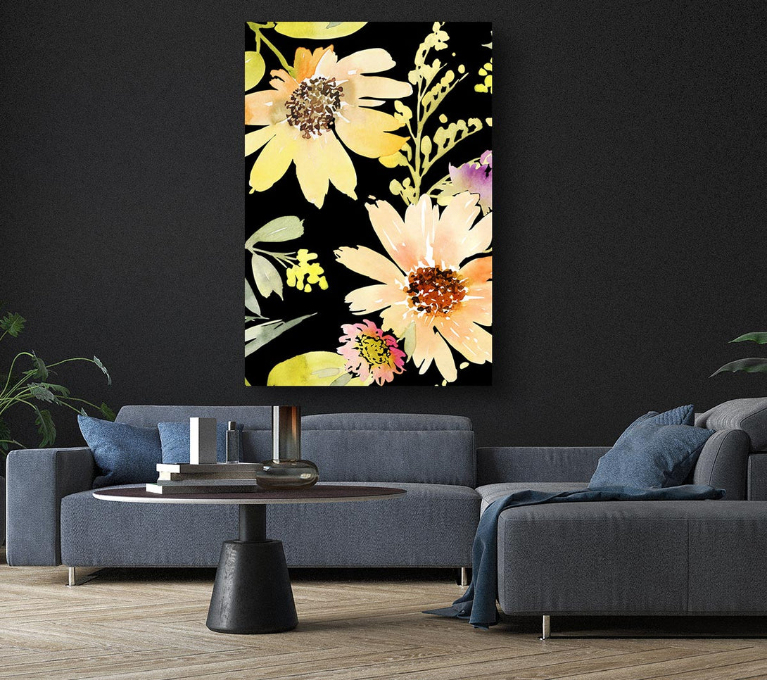 Picture of Large Golden Petals Canvas Print Wall Art