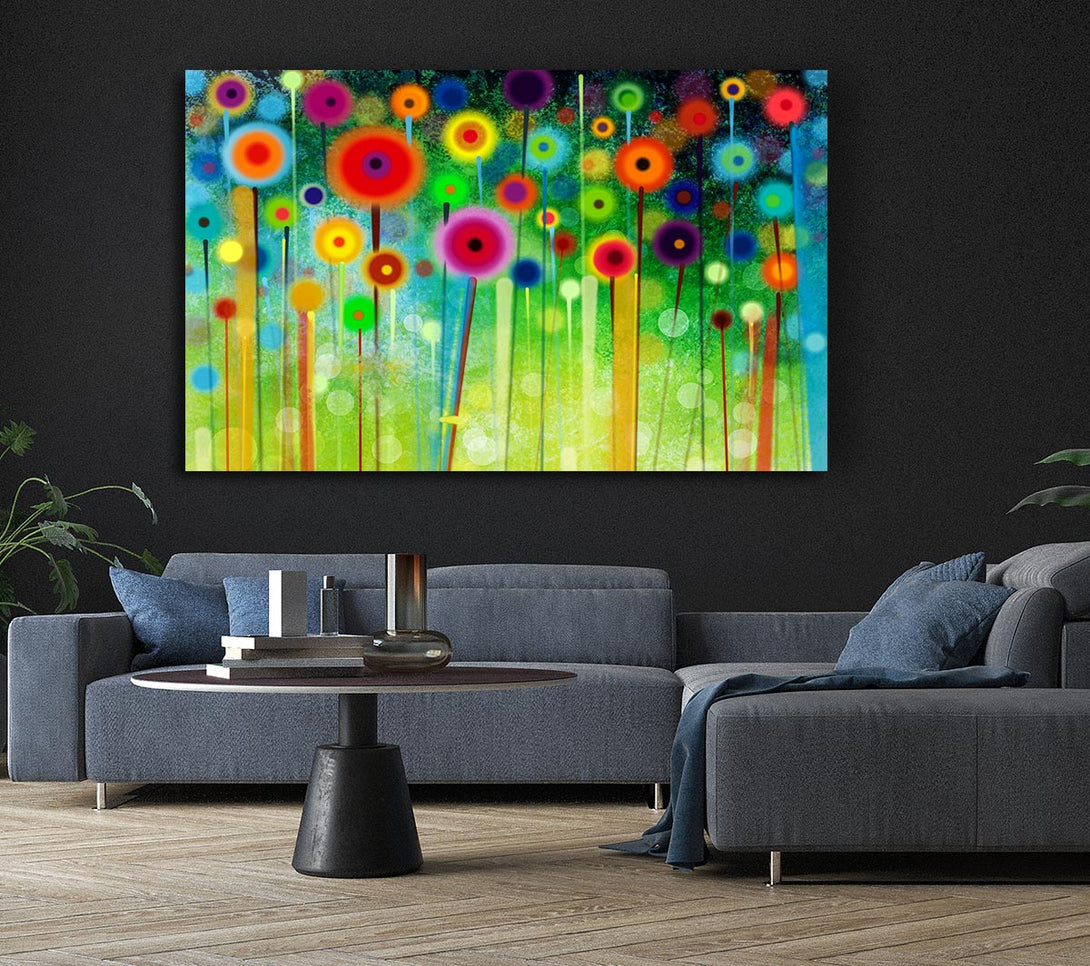 Picture of Psychedelic Flower Garden 2 Canvas Print Wall Art