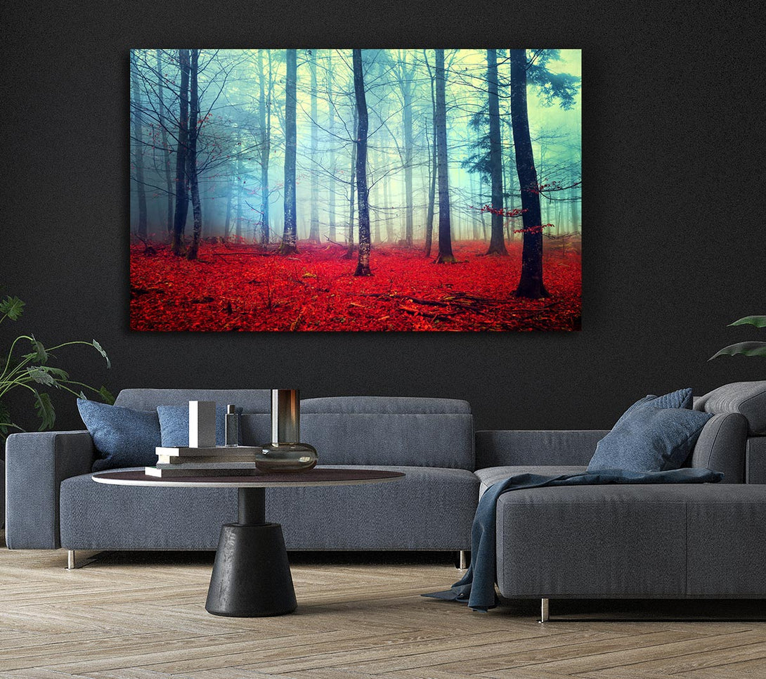 Picture of Mist In The Red Forest Canvas Print Wall Art