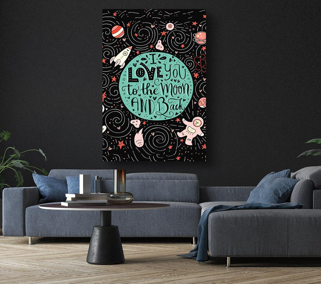 Picture of Love You Space Canvas Print Wall Art