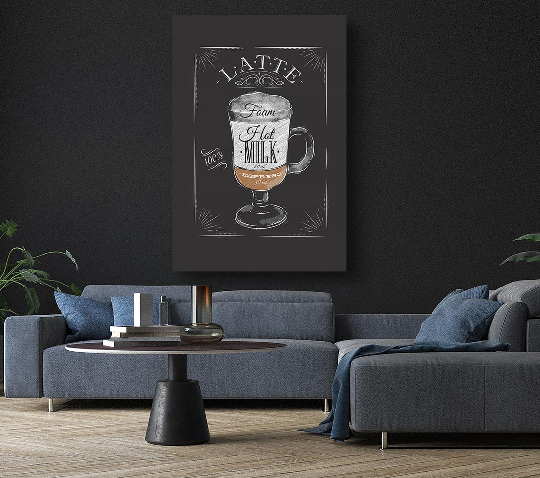 Picture of Latte Coffee 1 Canvas Print Wall Art