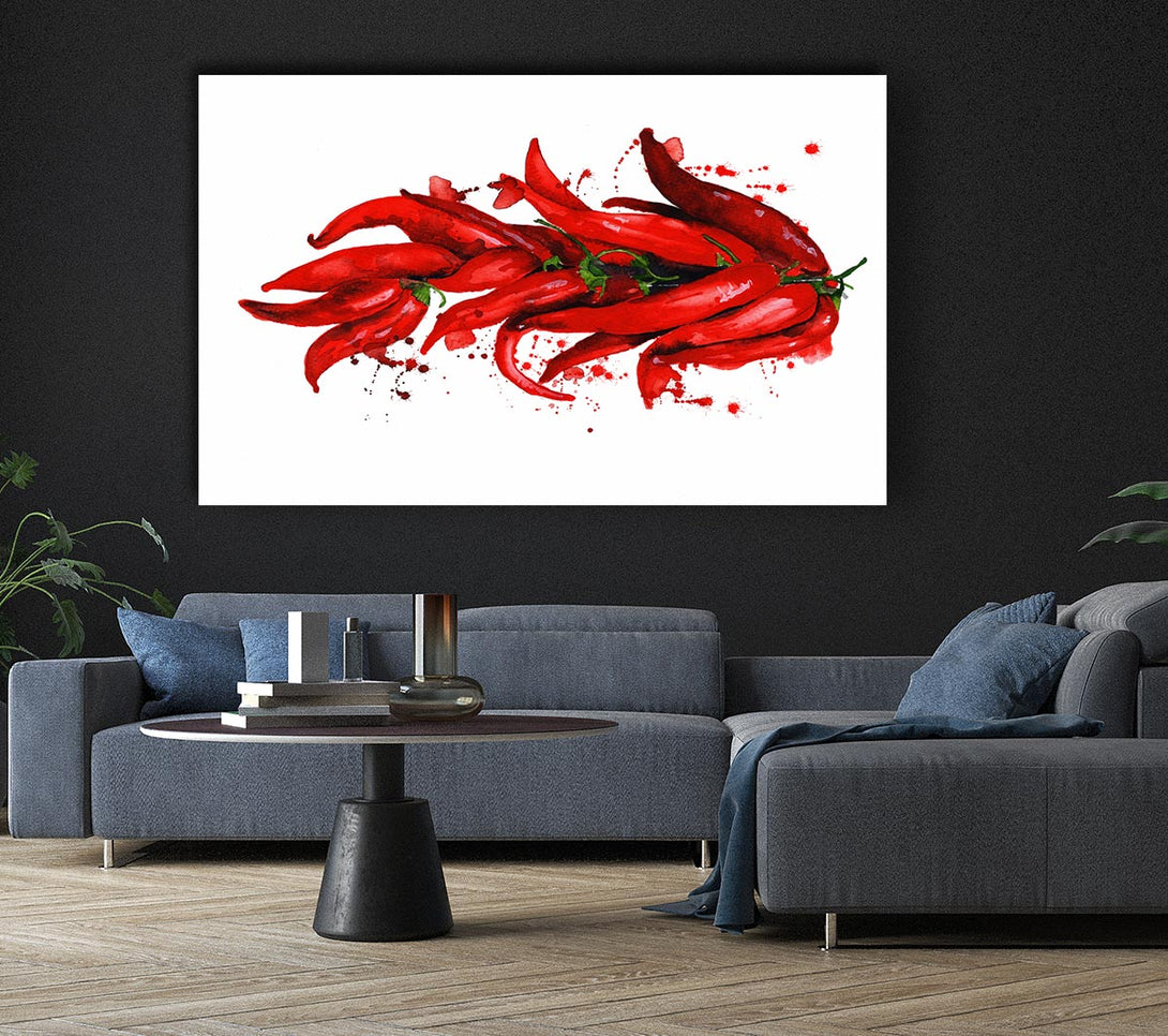 Picture of Bunch Of Chilis Canvas Print Wall Art