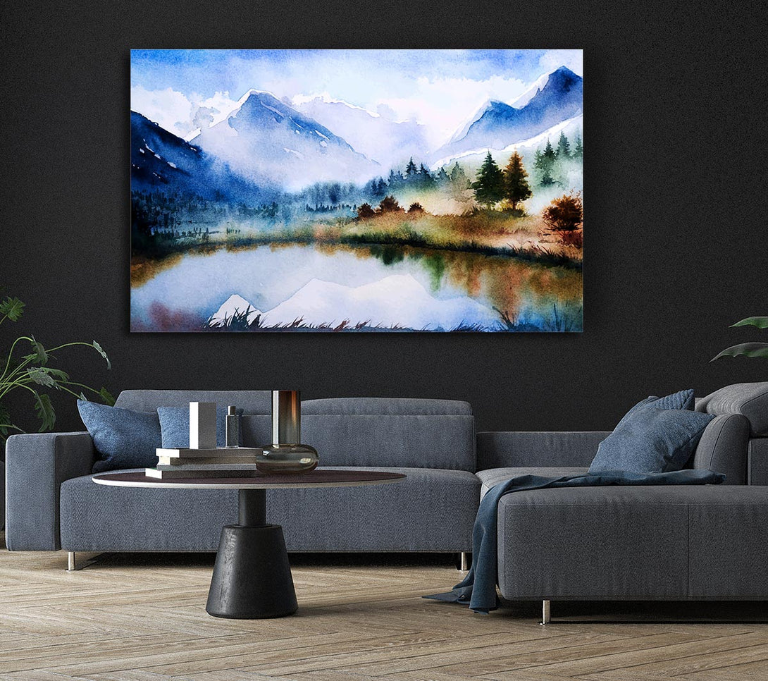 Picture of Mountain Winter Lake Canvas Print Wall Art