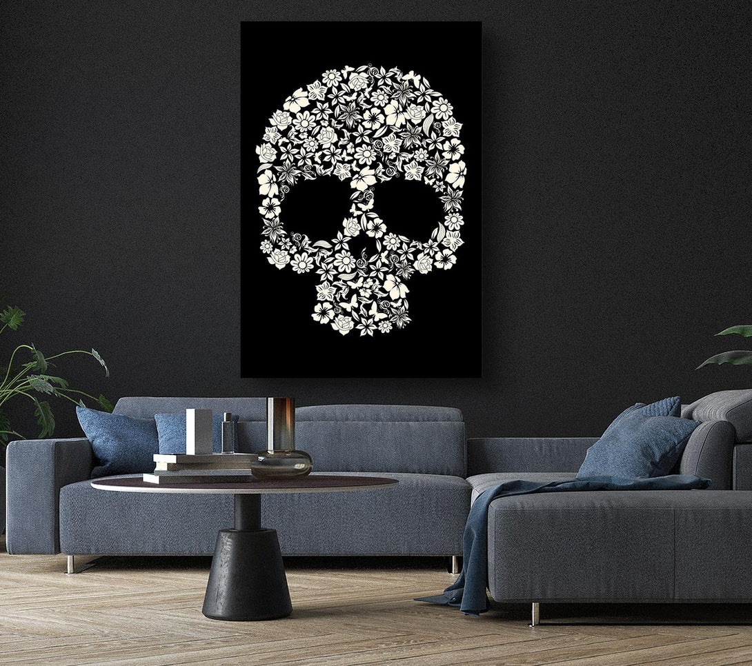 Picture of Flower Skull 1 Canvas Print Wall Art