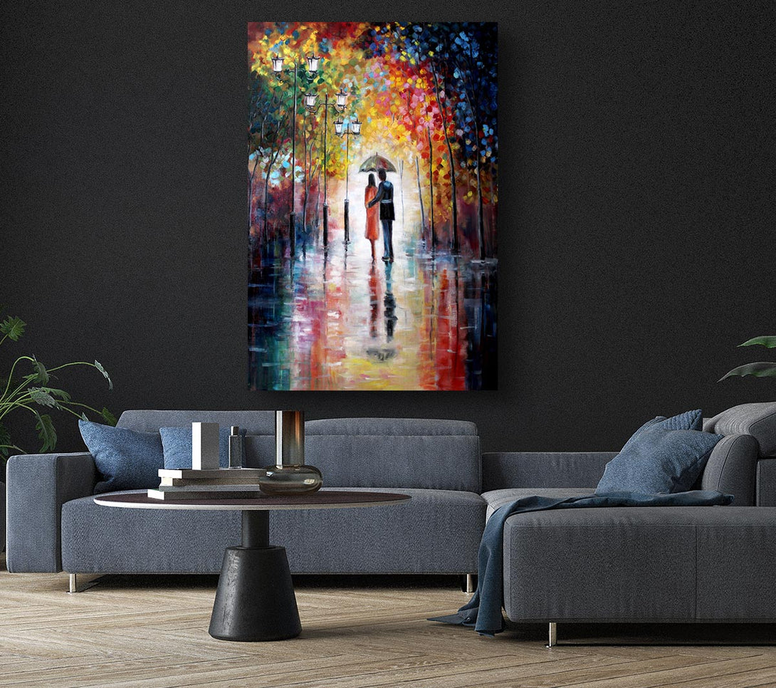 Picture of Romantic Walk Through The City Canvas Print Wall Art