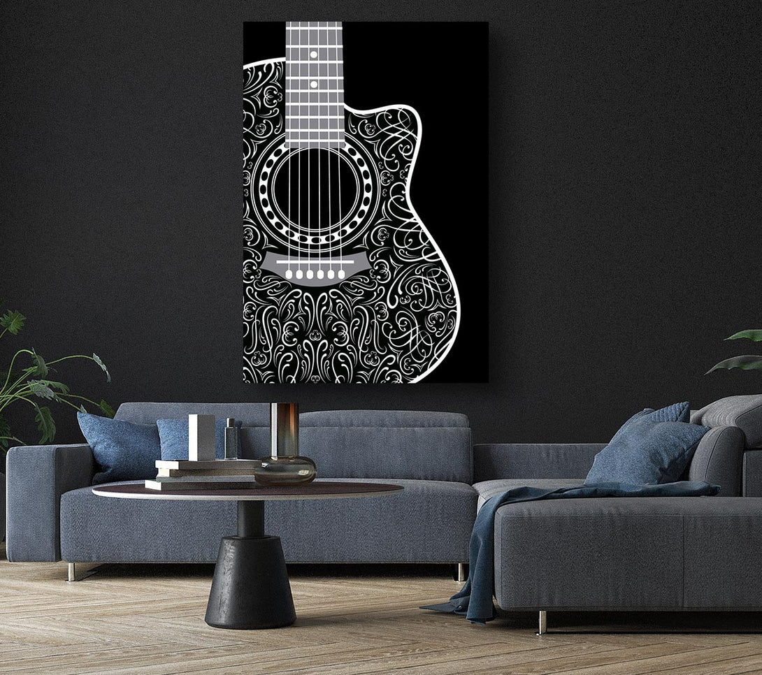 Picture of Beautiful Acoustic Guitar Canvas Print Wall Art