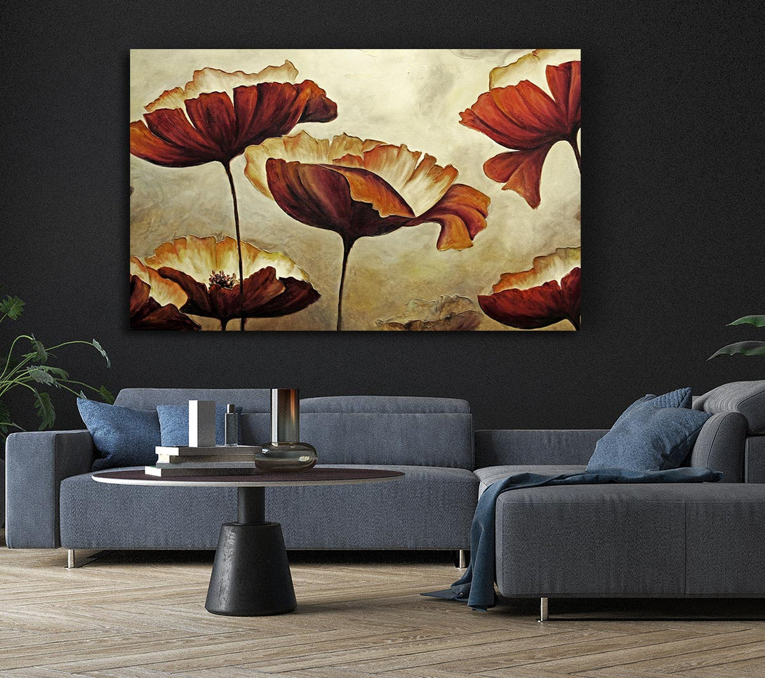 Picture of Chocolate Poppy Skies 1 Canvas Print Wall Art