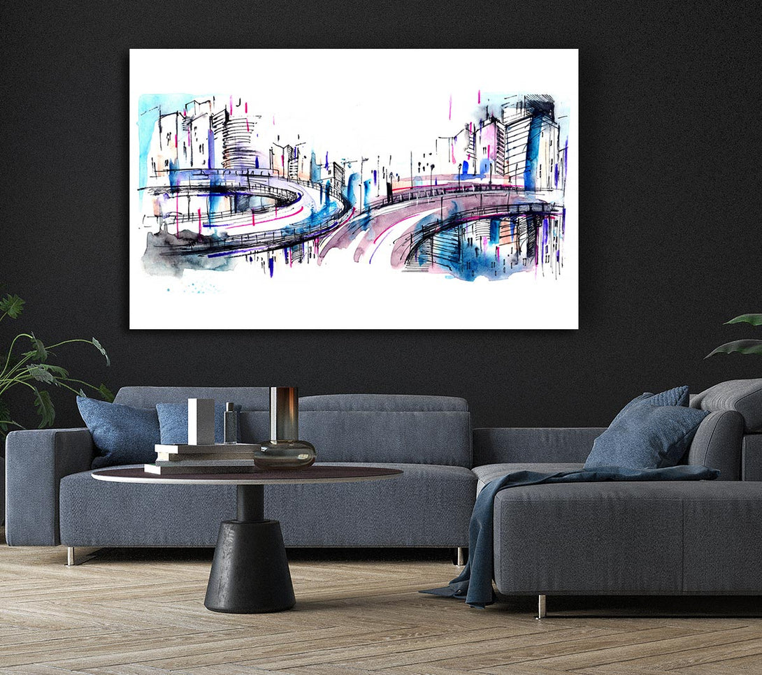 Picture of Ring Roads Through The City Canvas Print Wall Art