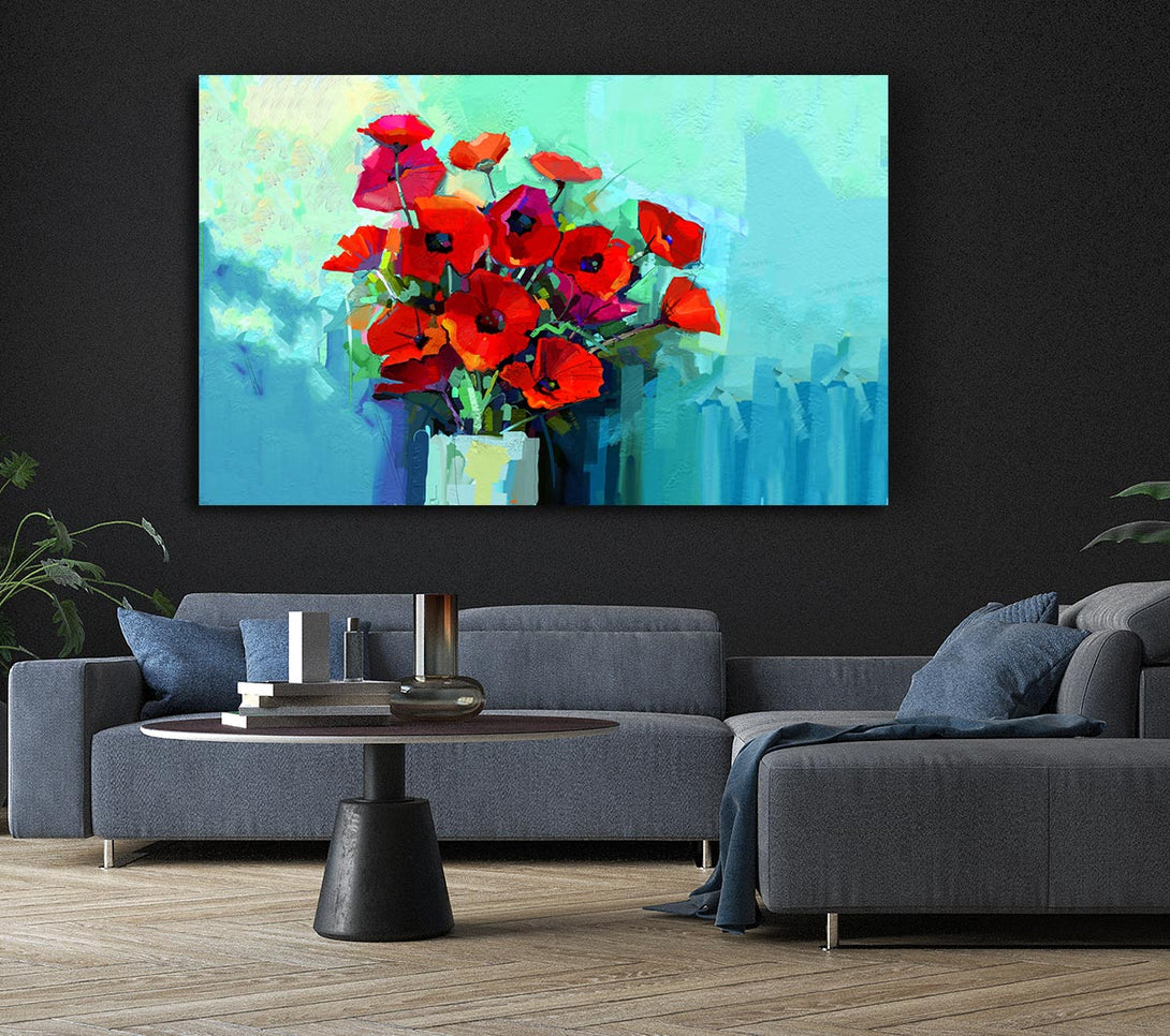 Picture of Poppy Vase Beauty Canvas Print Wall Art