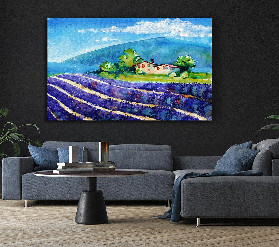 Picture of Lavender Fields In France Canvas Print Wall Art