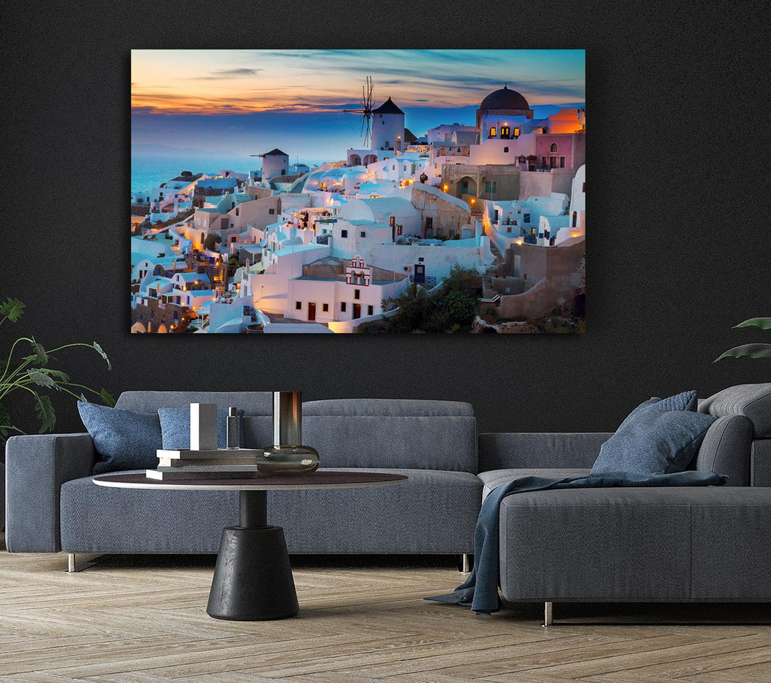 Picture of Santorini At Sunset Canvas Print Wall Art