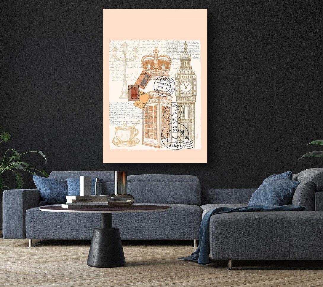 Picture of Passport Stamps Canvas Print Wall Art