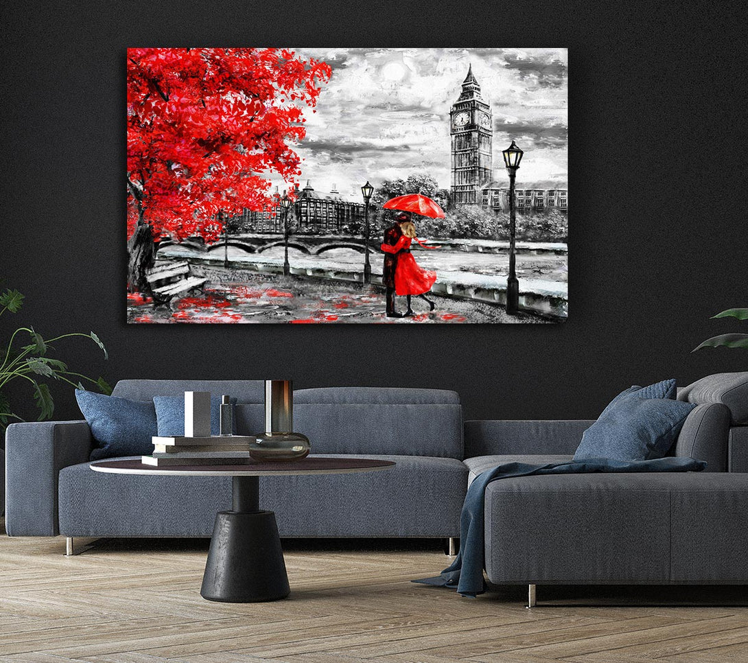 Picture of Honeymoon Couple Big Ben Canvas Print Wall Art