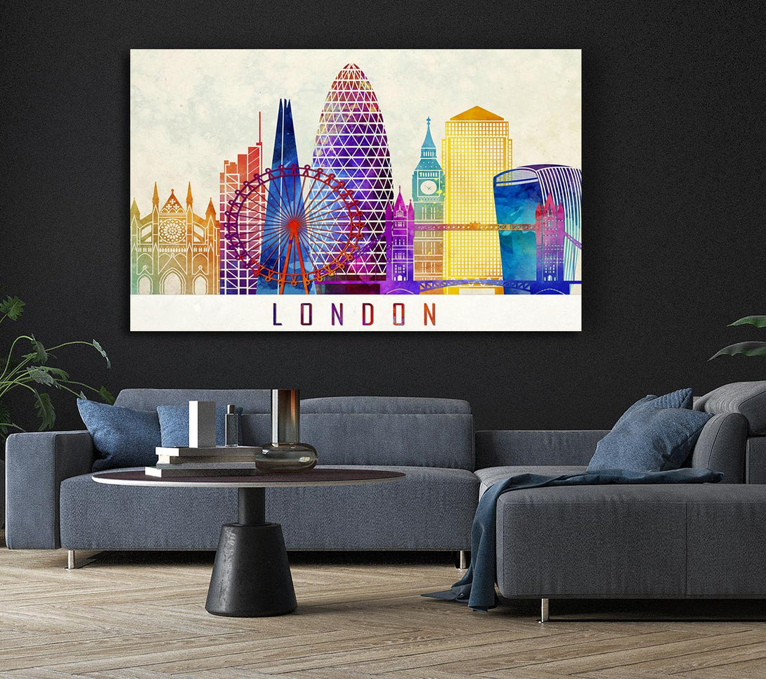 Picture of Rainbow City 2 Canvas Print Wall Art