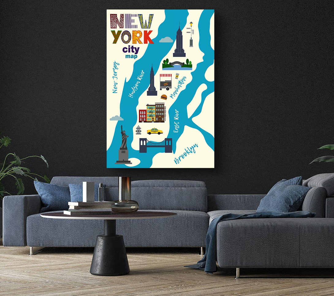 Picture of NYC Map Canvas Print Wall Art