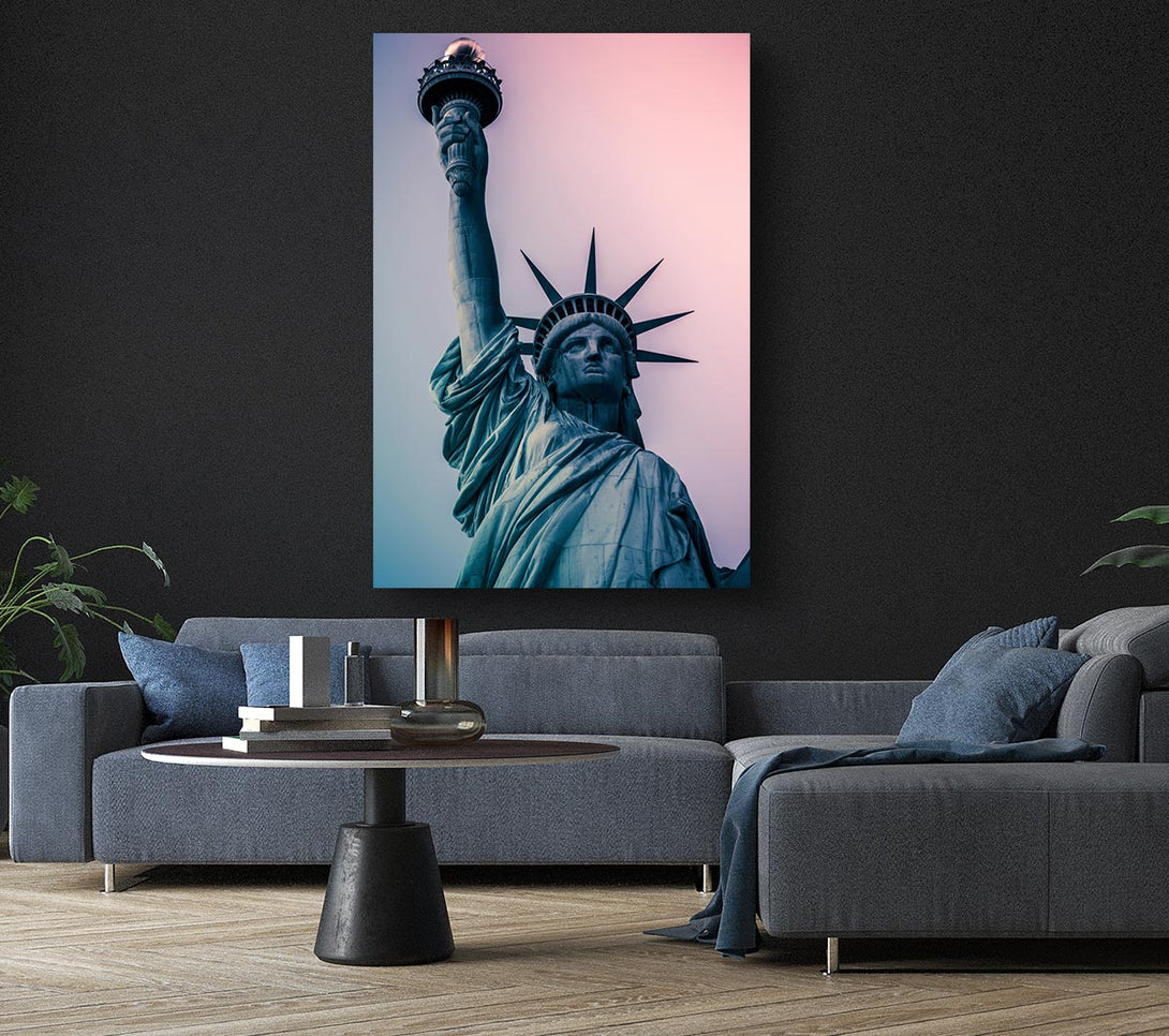 Picture of Skies Over The Statue of Liberty Canvas Print Wall Art