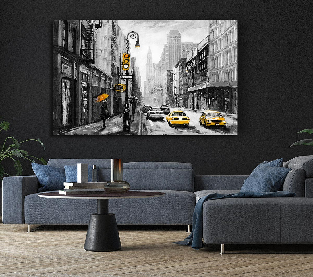 Picture of Yellow Cabs In The Streets Of NYC Canvas Print Wall Art