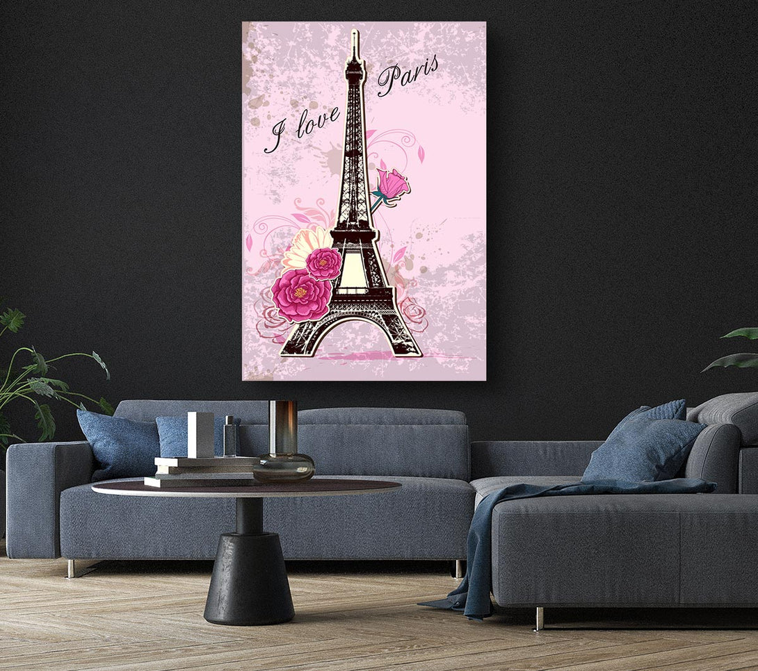 Picture of Eiffel Tower Love 1 Canvas Print Wall Art