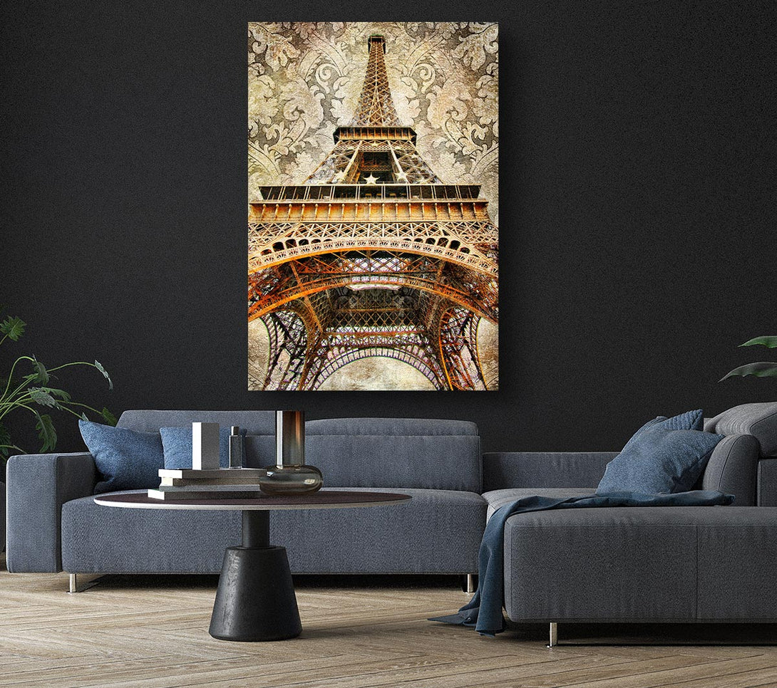 Picture of Eiffel Tower Retro 3 Canvas Print Wall Art