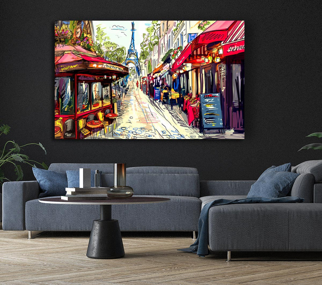 Picture of Eiffel Tower Streets 19 Canvas Print Wall Art