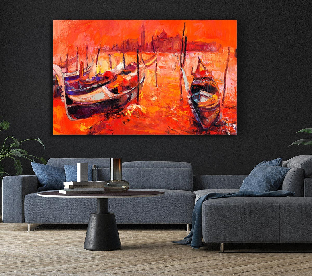 Picture of Gondola Line Up 2 Canvas Print Wall Art