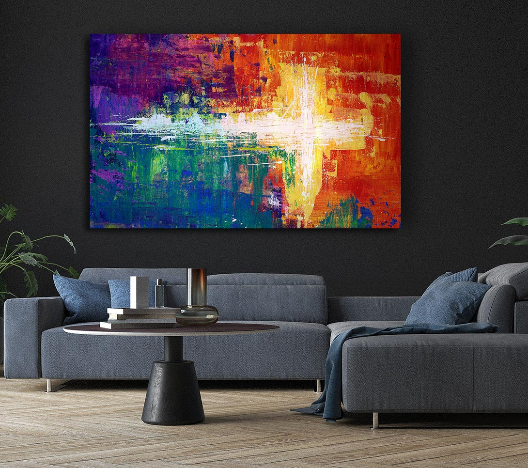 Picture of Rainbow Cross Canvas Print Wall Art