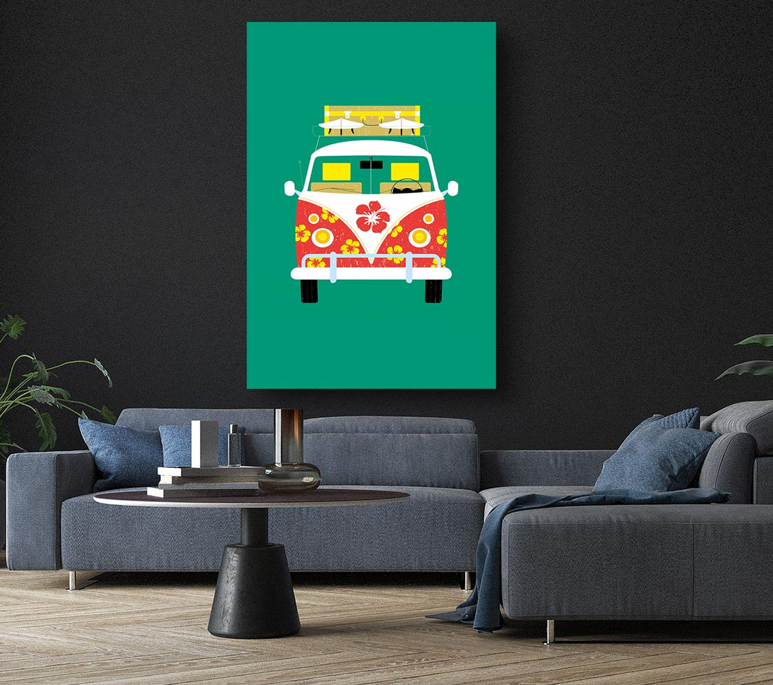 Picture of VW Camper Van Holiday Time Canvas Print Wall Art